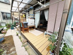 新設したウッドデッキ
