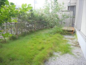 南側に面した広々したお庭